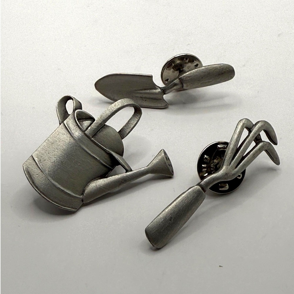 Vintage JJ Jonette Garden‎ Tool Brooch – Whimsical Collectible Pin - Lot of 3